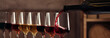 © New Africa - Pouring wine from bottle into glass. Banner design
