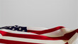 © RocknRoller Studios - Premium Banner for Independence Day with USA Flag, Isolated on White Background with Copy-Space.