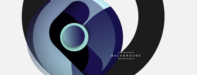 Circle and round shapes abstract background. Vector illustration for wallpaper banner background or landing page