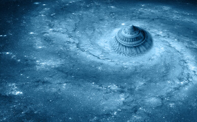 Fototapete - A spinning seashell in the center of the galaxy