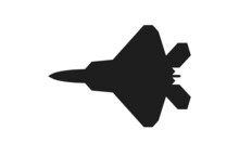 F-22 Raptor Fighter Jet Icon. Us Army Symbol. Isolated Vector Image For Military Infographics And Web Design