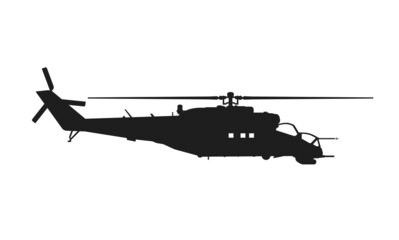 Wall Mural - mi 24 attack helicopter. weapon, air force and army symbol. vector image for military infographics and web design
