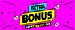 Extra bonus sale banner offer 15 percent off. Get extra discount announcement vector illustration. Website header banner design