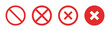 Cancel icon set. Ban sign vector illustration. Close symbol isolated on white background.