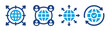 Global network icon set. Circle global structure network connection vector illustration.