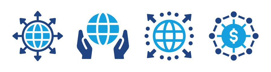 Poster - Social network communication vector. Global network icon set.