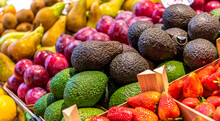 TTropical Fruit Market Stall. Avocado