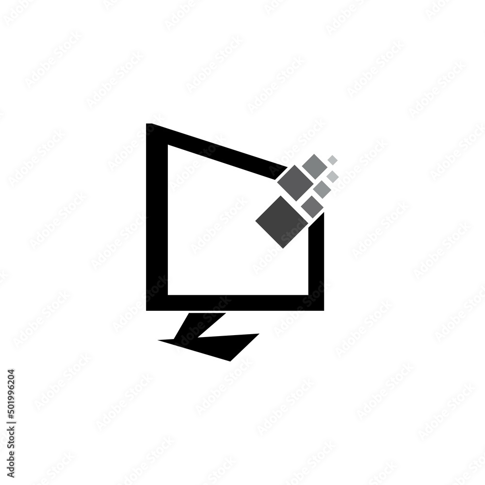 Computer monitor logo vector