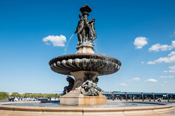 Fontaine des Trois Graces on Place de la Bourse in Bordeaux, France