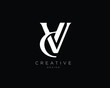 VD DV Logo Design , Initial Based DV VD Monogram 