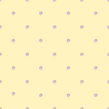 Seamless Pattern With Watercolor Purple Polka Dot Isolated.