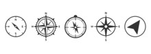 Compass, Navigation Icons Set. Vector Illustration.