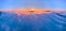 The Shocking Sea Of Clouds And Sunrise In Guilin, Guangxi