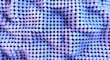 Wall Mural - 3D rendering dynamic hexagons abstract background with space for text, business, science, technology concept illustration.