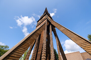 Poster - Old wooden Pelarne kyrka church in Sweden