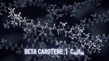 Beta-Carotene Molecular Structure. 3D Illustration
