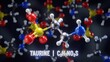 Taurine molecular structure. 3D illustration