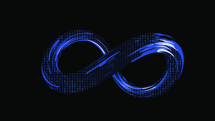 Fototapete - Metaverse technology/Infinite symbol community connection of metaverse world global network technology system and abstract loop sign element on innovation digital communication.