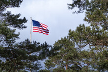 US-Flagge An Der Ehemaligen US-Beobachtungsstation Point Alpha An Der Ehemaligen Innerdeutschen Grenze