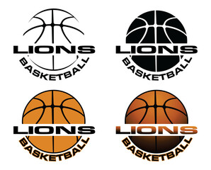 Wall Mural - lions basketball team design is a sports team design which includes a basketball graphic and text an