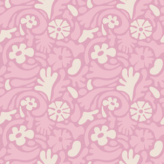 Vector illustration in simple linear style - design templates - hippie style  seamless pattern