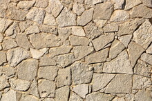 Old Yellow Brown Masonry Wall Of Stones