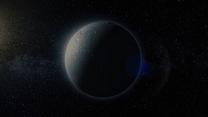 Wall Mural - planet in space. solar system and space objects. abstract scientific background - glowing planet in 
