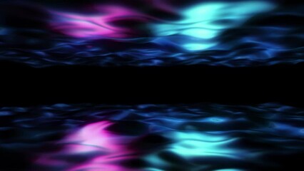 Wall Mural - Abstract scientific fantasy background energy wave form shiny particles light projections rays loop
