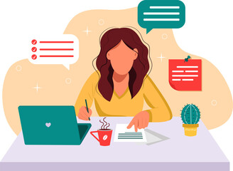 E-learning, online learning at home. Modern concepts of vector illustrations for the development of websites and mobile sites