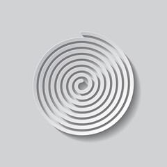 Wall Mural - Spiral simple icon. Flat design. Paper style with shadow. Gray background.ai