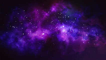 vector cosmic illustration. beautiful colorful space background. watercolor cosmos