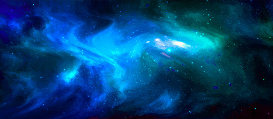 Wall Mural - vector cosmic illustration. beautiful colorful space background. watercolor cosmos