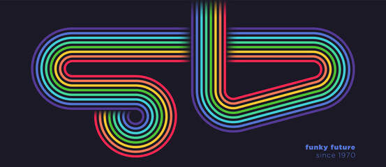 Wall Mural - simple colorful abstract background design in 80's style with lines. vector illustration.