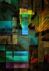Wall Mural - City Abstract painting