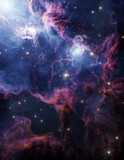 Fototapeta Kosmos -  Nebula in outer space, planets and galaxy
