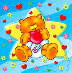 Sticker - cute and funny bear