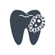 Dental Bacteria Glyph Icon