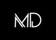 letter MD logo design vector template