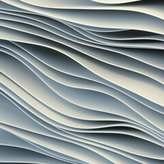 Leinwandbilder - Smooth wavy white fabric stripes in the wind. Modern abstract background. 3d rendering digital illustration