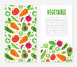 Fresh Vegetable Design with Ripe Harvested Agricultural Crop Vector Template