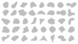Set of liquid shapes icons. Abstract shape symbols, organic liquid blobs, irregular fluids collection. Vector illustration.
