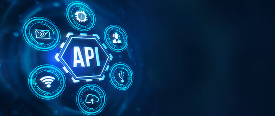 Internet, business, Technology and network concept. Application Programming Interface. Software development tool. 3d illustration.