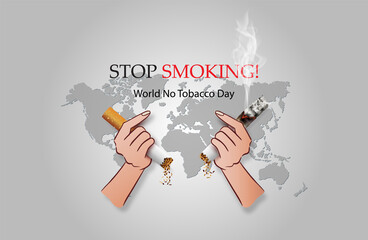 Wall Mural - No smoking and World No Tobacco Day