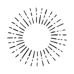 Wall Mural - sunburst, explosion effects, vintage doodle isolated on white background