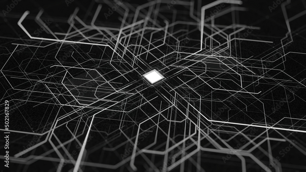 Stock-Illustration „Computer diagram of moving networks of Internet ...