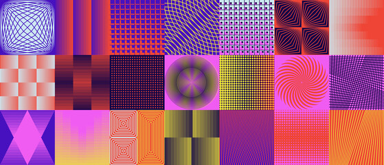 Abstract Monochrome Vector Graphics With Digital Transition Effect Inspired by Brutalist Style