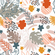 © alinart - Seamless pattern trendy abstract exotic plants and flowers