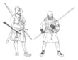 © Lunstream - Irish warrior gallowglass. Elite mercenary warriors. Medieval knight illustration.