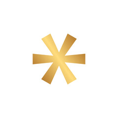 Wall Mural - Asterisk icon with gold gradient