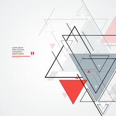 Poster - Abstract geometric background with triangles. Minimalistic technology style. Vector connect illustration